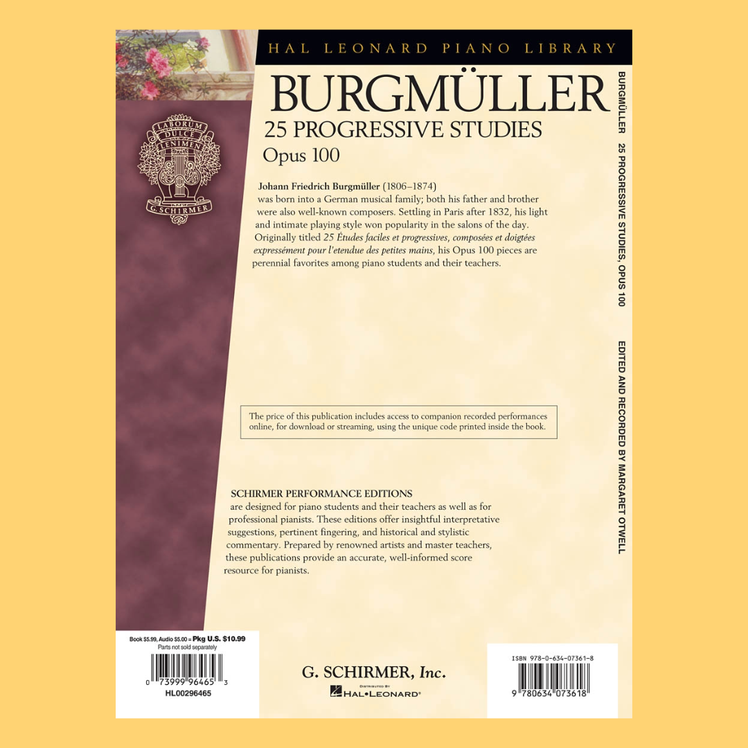 Burgmuller - 25 Progressive Studies Op 100 Bk/Ola Spe