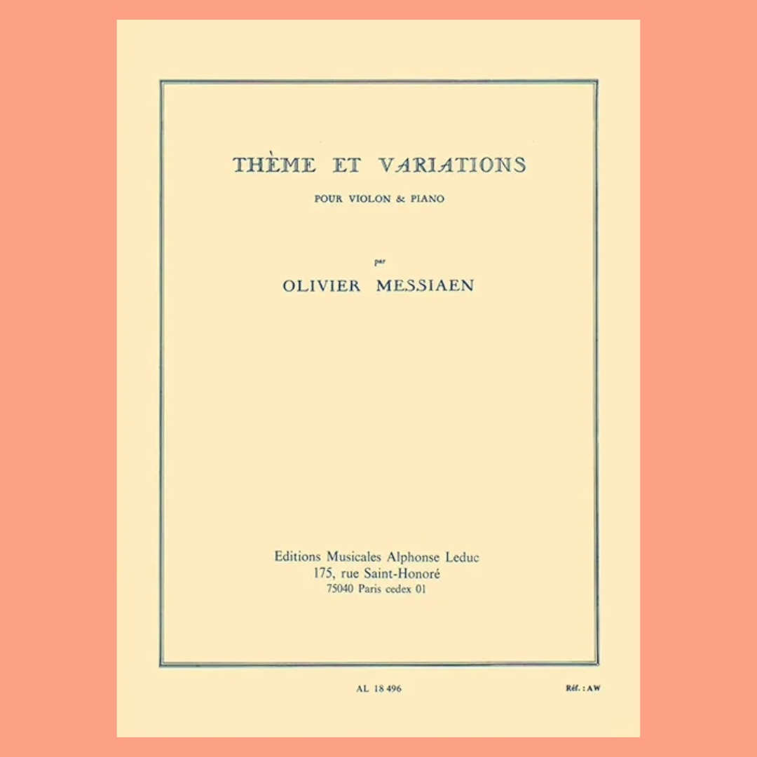 Messiaen - Theme And Variation Violin/Piano