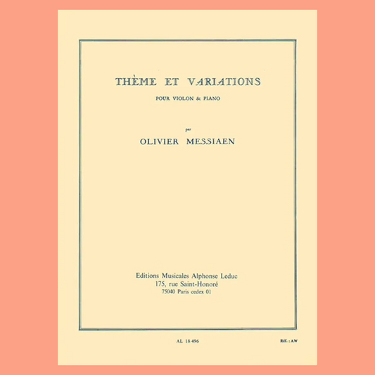 Messiaen - Theme And Variation Violin/Piano