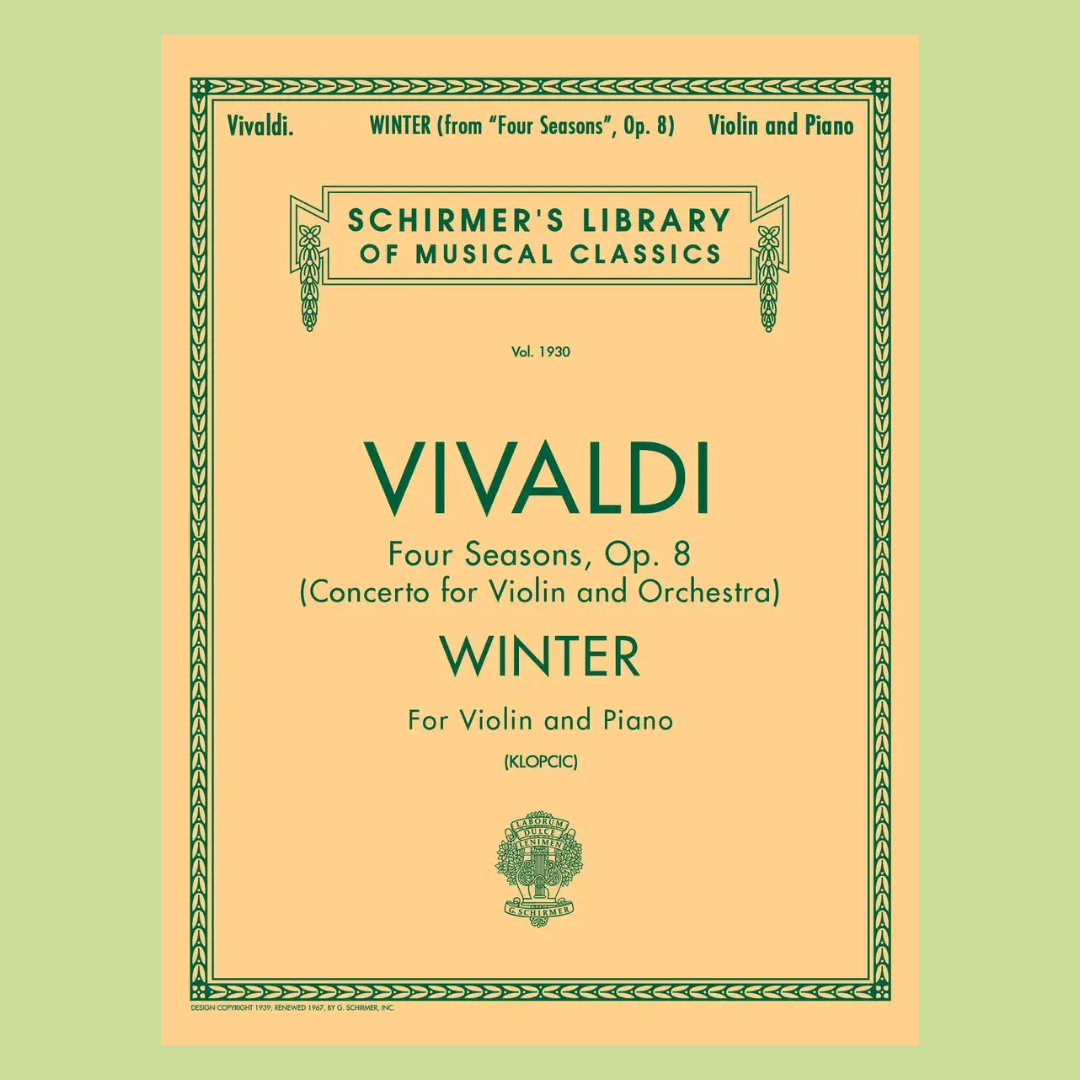 Vivaldi - Winter From The Seasons Violin with Piano Accompaniment Book