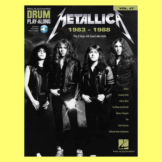 Metallica 1983-1988 Drum Play Along Volume 47 Book/Ola