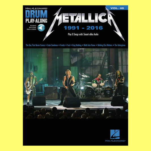 Metallica 1991-2016 Drum Play Along Volume 48 Book/Ola