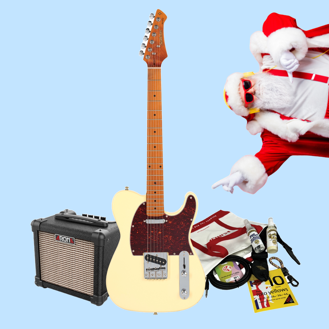 Northstar Vintage White T-Style Electric Guitar Amp & Accessory Christmas Pack