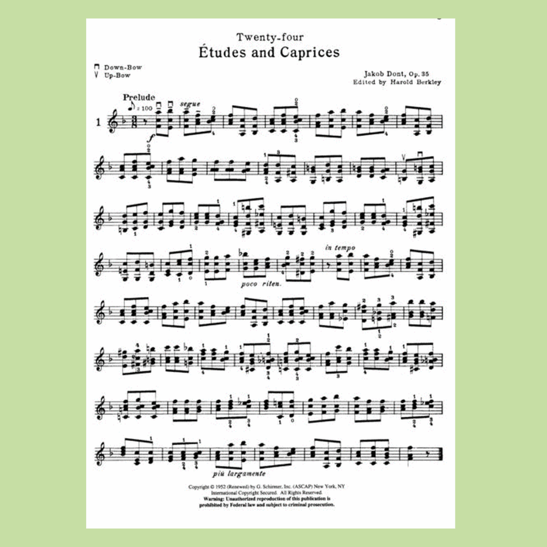 Jakob Dont - 24 Etudes And Caprices Op 35 Violin Book