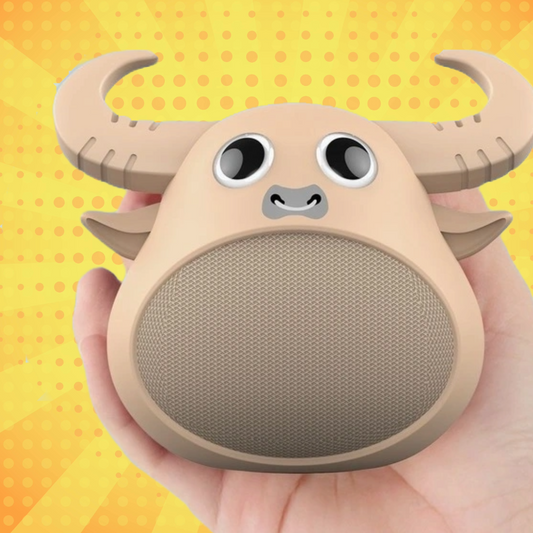 Fitsmart Bluetooth Animal Face Speaker Portable Wireless Stereo Sound - Khaki