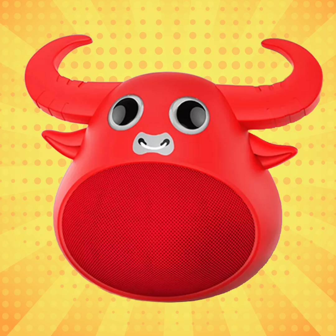 Fitsmart Bluetooth Animal Face Speaker Portable Wireless Stereo Sound - Red