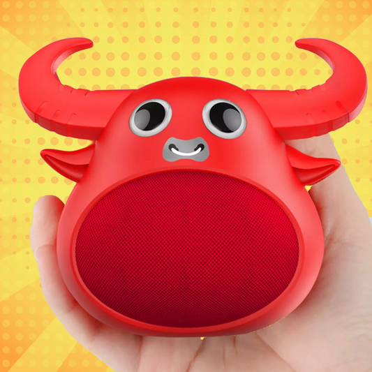 Fitsmart Bluetooth Animal Face Speaker Portable Wireless Stereo Sound - Red