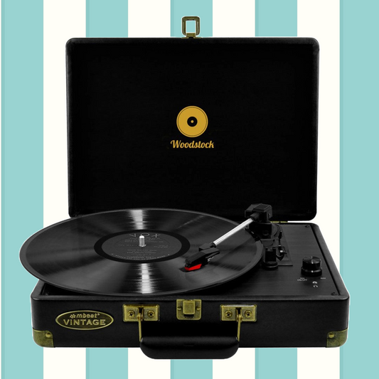 MBeat Woodstock Black Retro Turntable