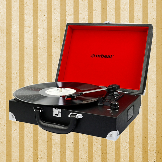 MBeat 60's Style Retro Briefcase USB Turntable