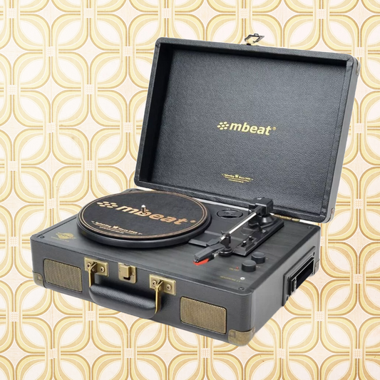 MBeat Uptown Retro Turntable and Cassette Player with Bluetooth Speakers