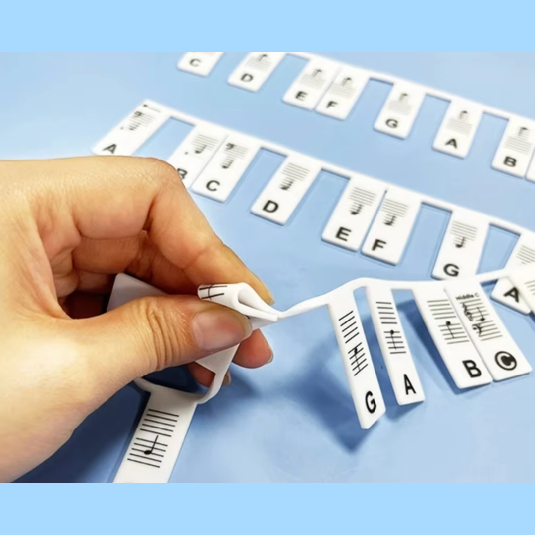 Removable Silicone Piano Keyboard Note Labels - 88 Key (For Beginners)