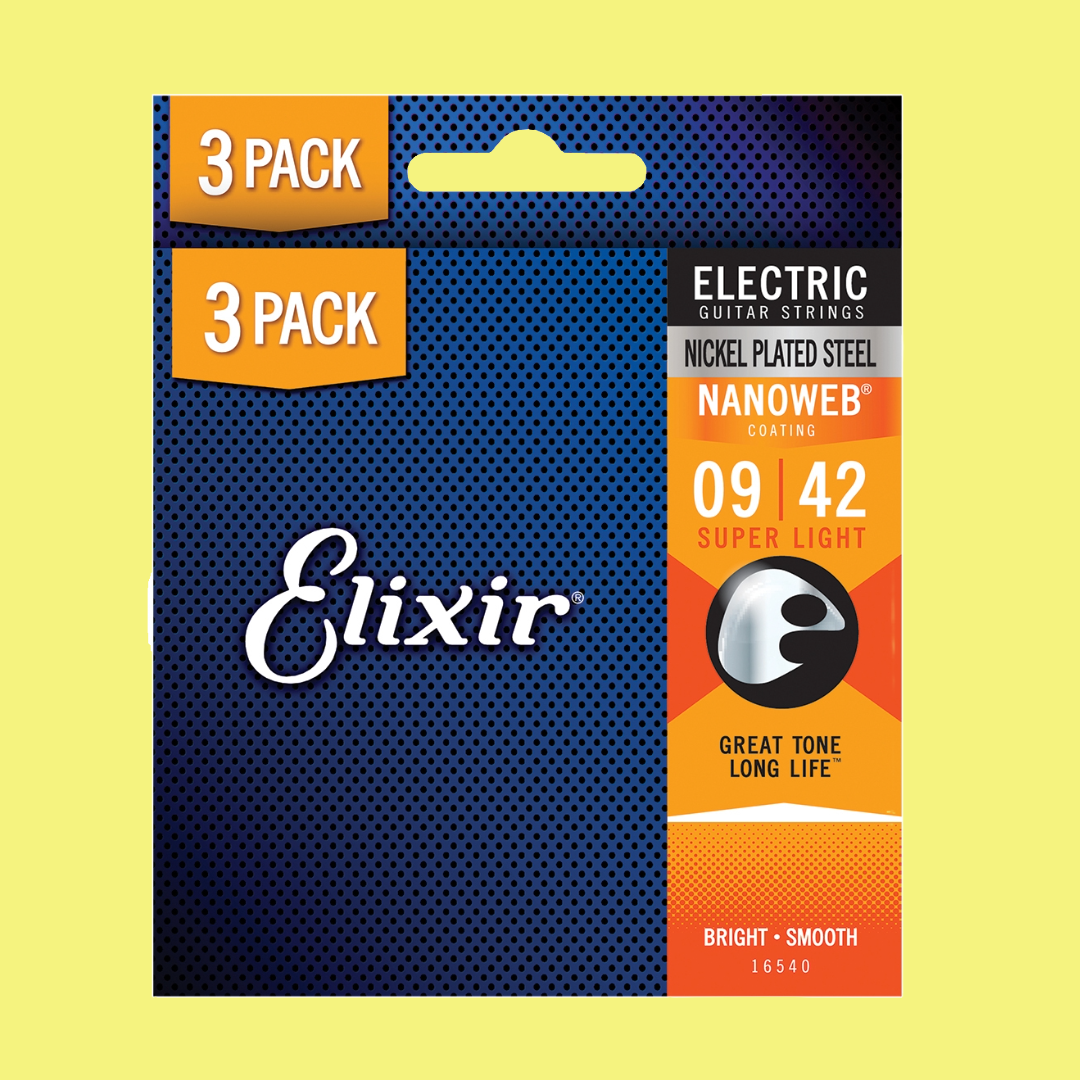 Elixir 16540 Nanoweb Electric  9-42 3 Pack Super Light