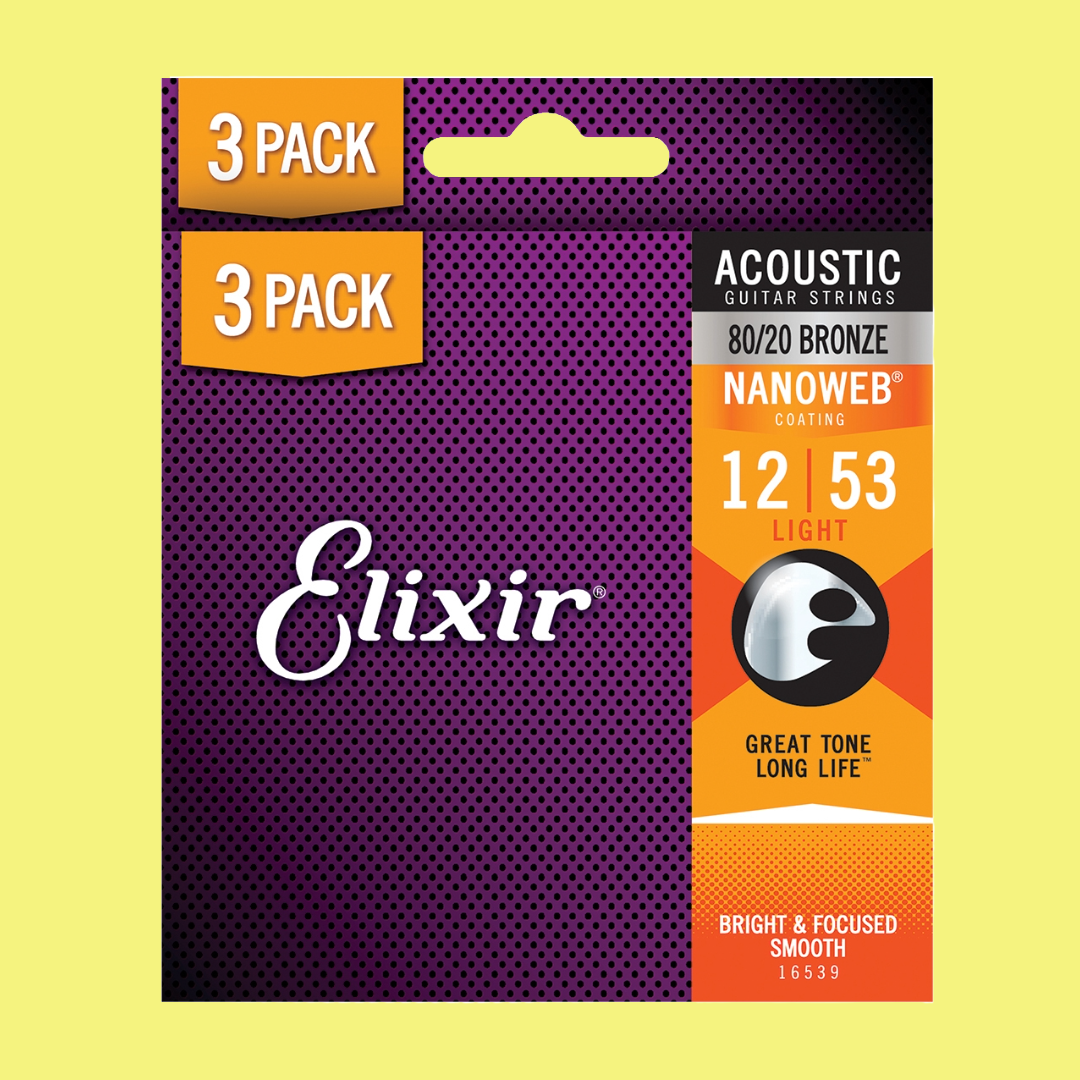 Elixir 16539 Nanoweb 80/20  12-53 3 Pack Light