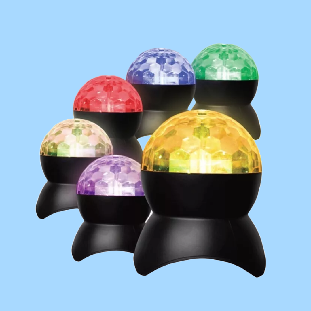 Disco Ball Colour Changing LED Karaoke Speaker with Mini Microphone