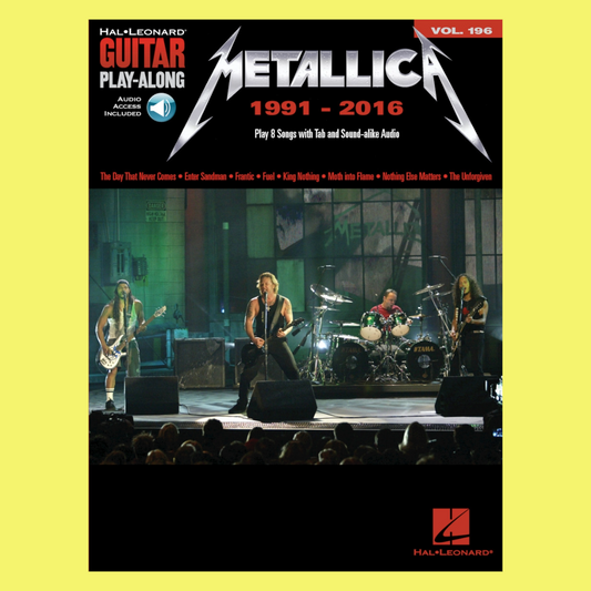 Metallica 1991-2016 Guitar Play Along Volume 196 Book/Ola