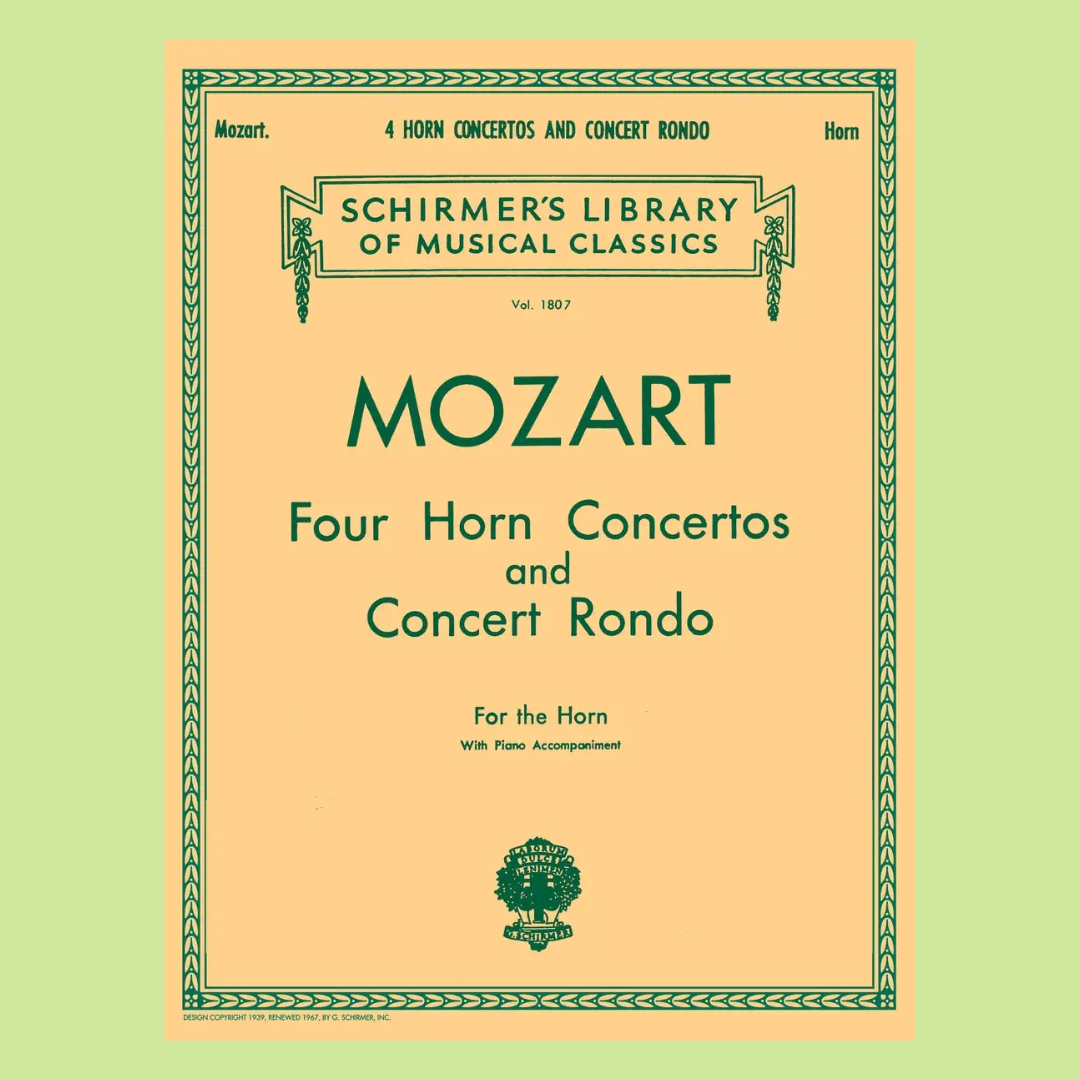 Mozart: 4 Horn Concertos and Concert Rondo with Piano Accompaniment Book