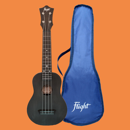 Flight TUS35 ABS Travel Soprano Black Ukulele with Gig Bag