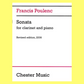 Poulenc - Sonata For Clarinet/Piano (Revised Ed 2006)