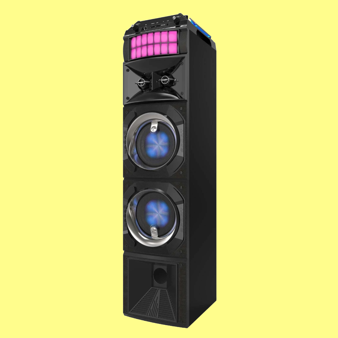 LED Stage Lights Bluetooth Speaker with Karaoke Microphone Input and Remote