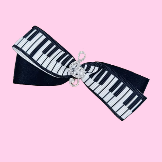 Little Musician Piano and Treble Clef Music Themed Hair Clip