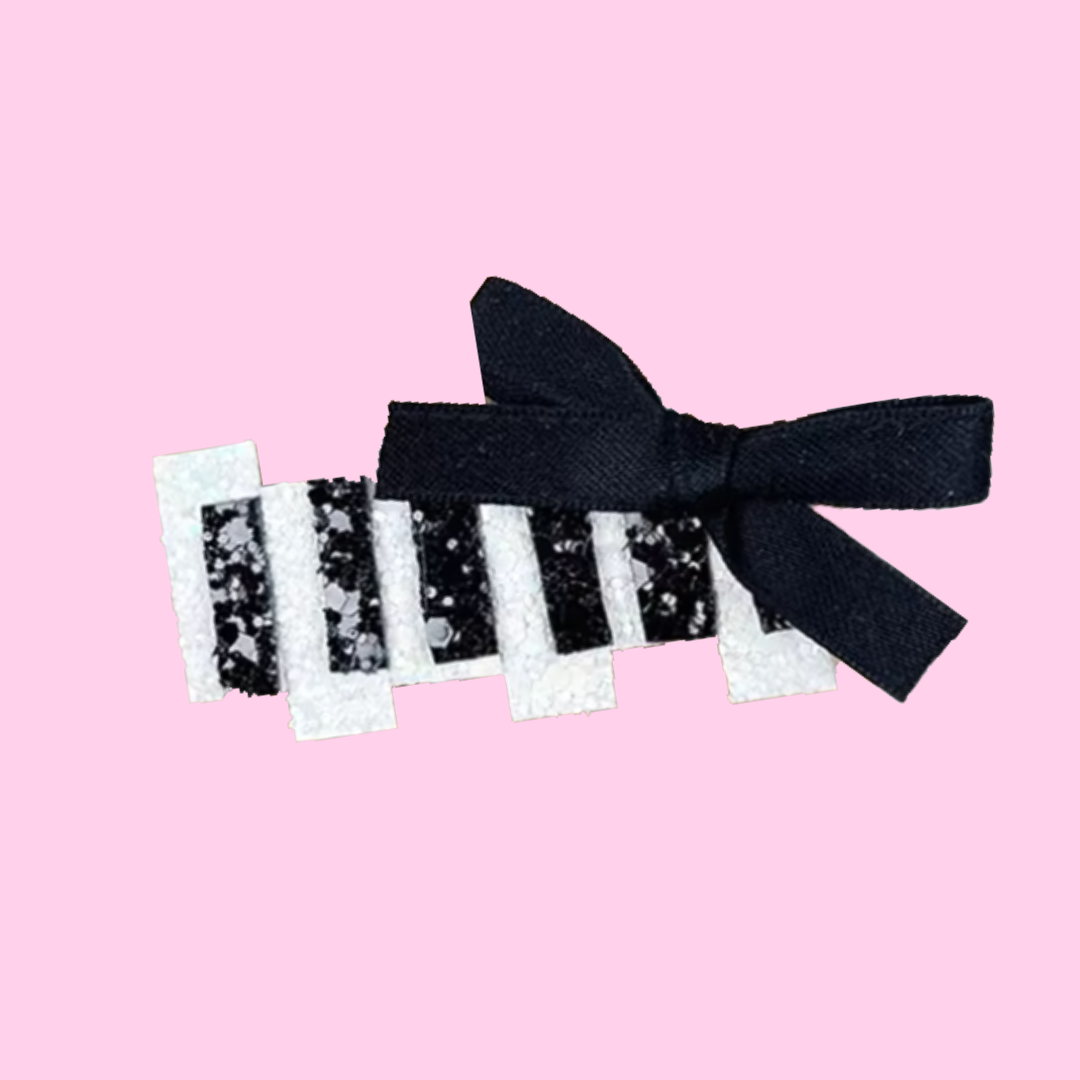 Little Musician Piano and Glitter Music Themed Hair Clip