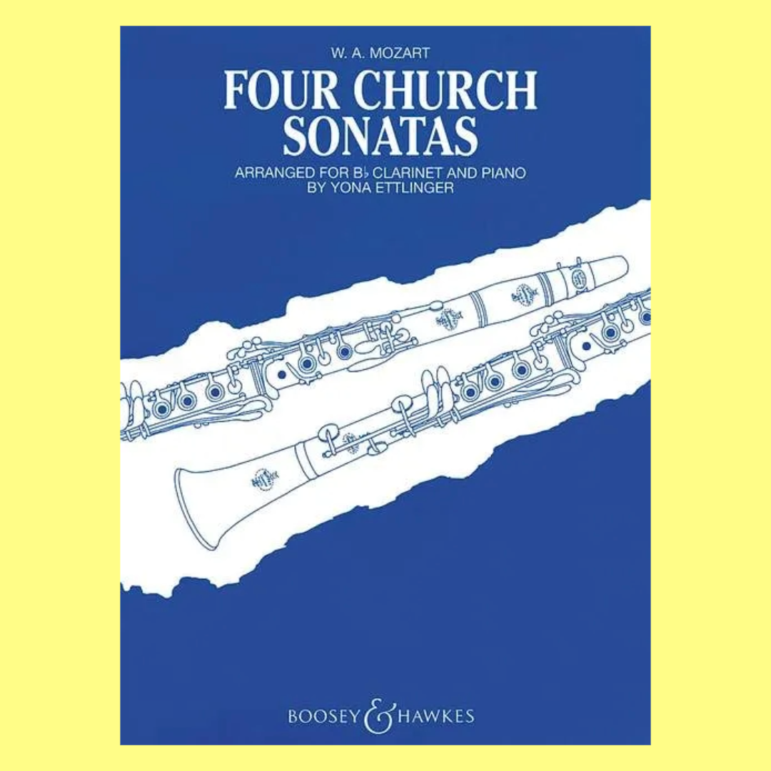 Mozart - 4 Four Church Sonatas Bb Clarinet with Piano Accompaniment Book