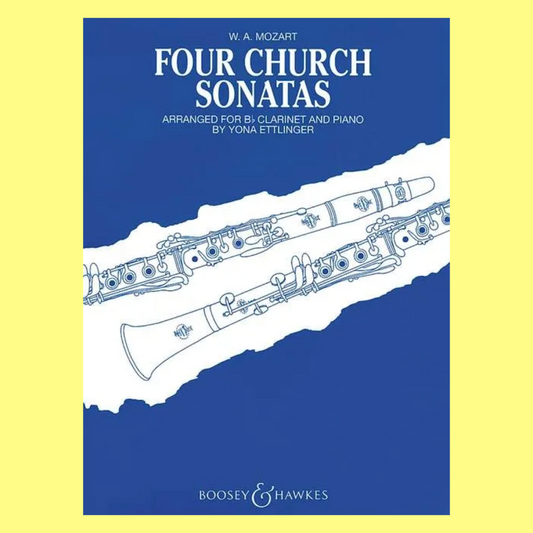 Mozart - 4 Four Church Sonatas Bb Clarinet with Piano Accompaniment Book