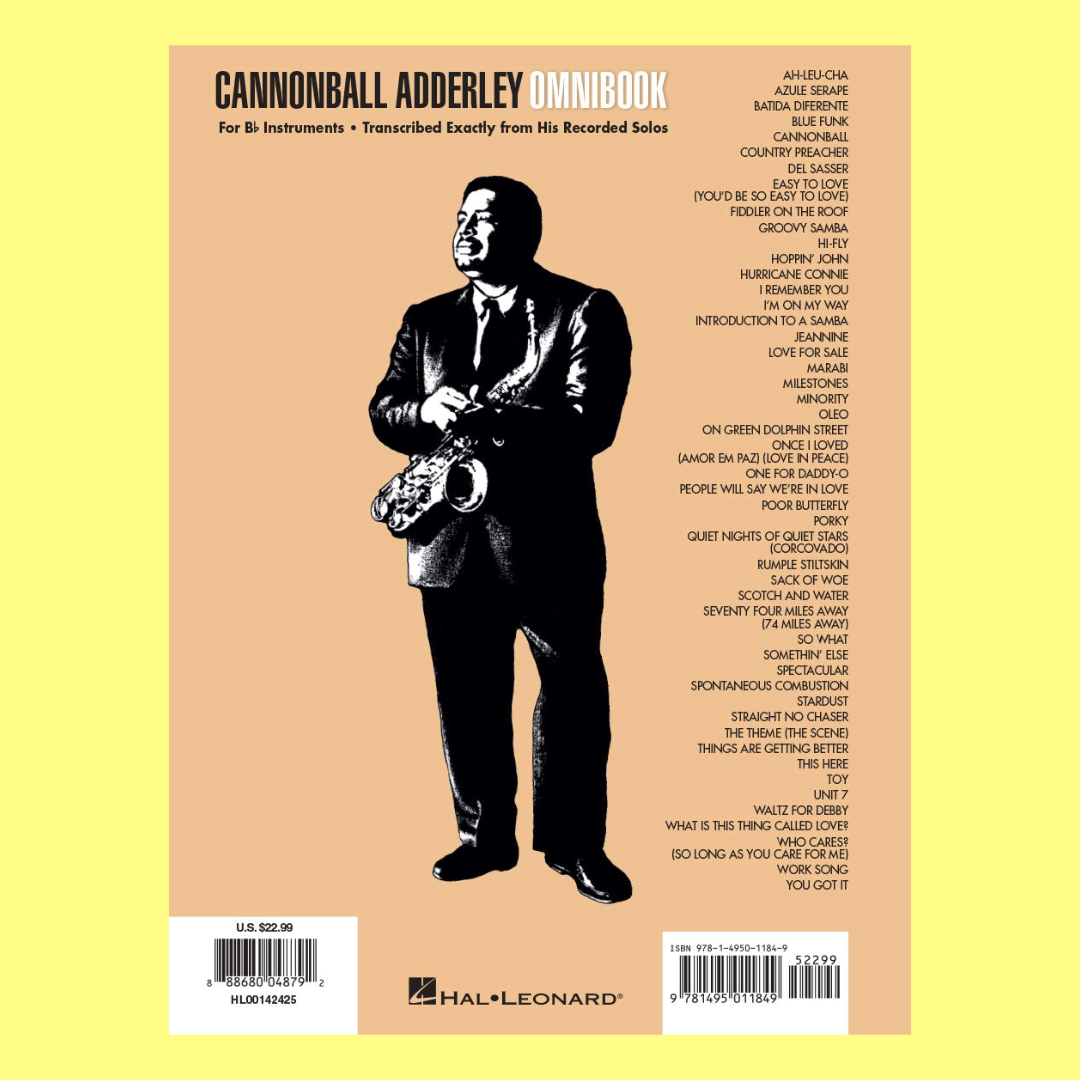 Cannonball Adderley Omnibook - B Flat Edition