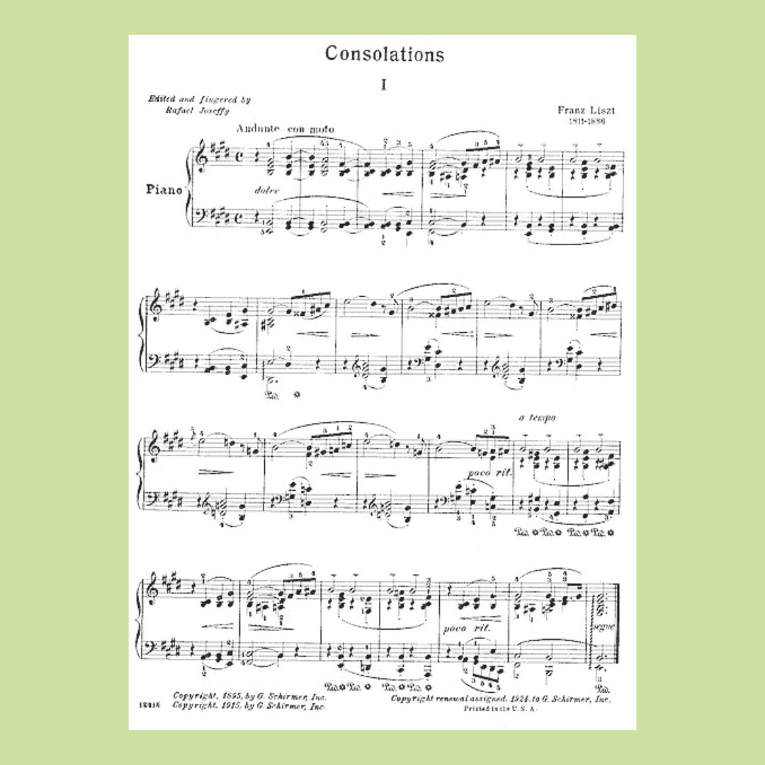 Liszt - Consolations And Liebestraume For Piano Book