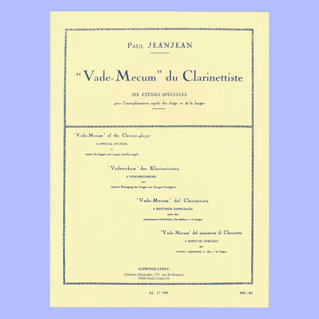 Paul Jeanjean - Vade-Mecum For Clarinet Book