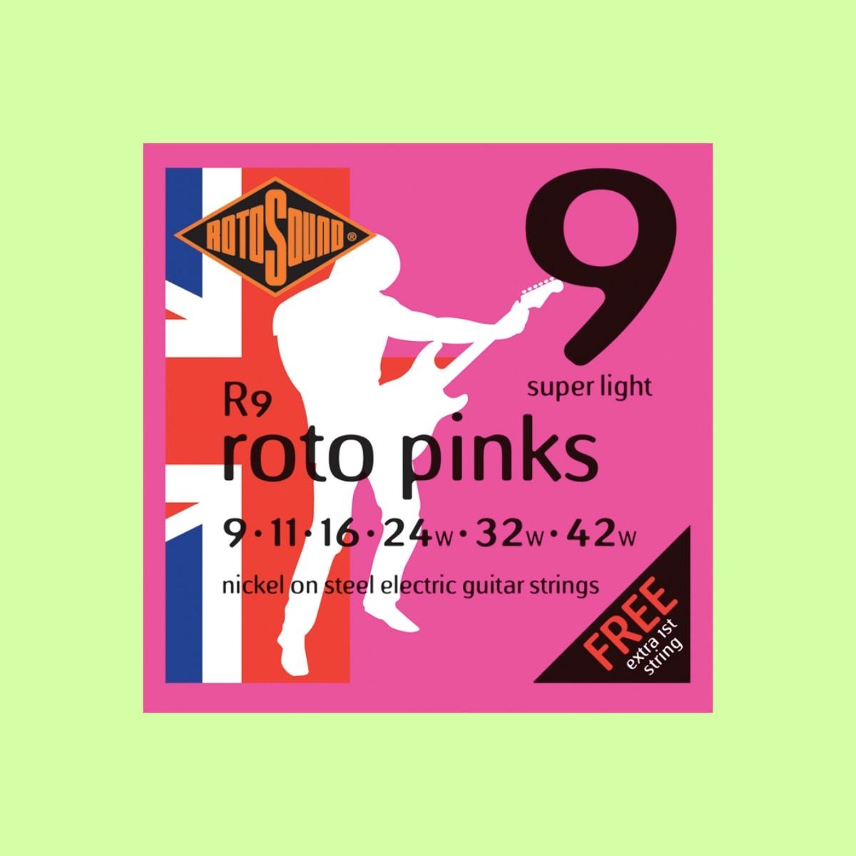 Rotosound R9 Roto Pinks  Electric Strings - Set 9 - 42