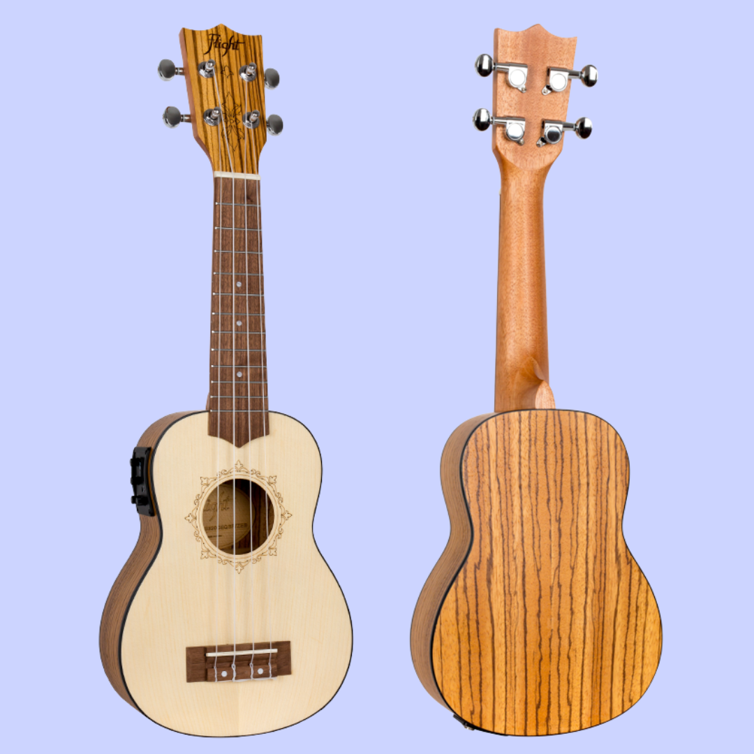 Flight DUS320 Soprano Electro Acoustic Ukulele with Padded Gig Bag