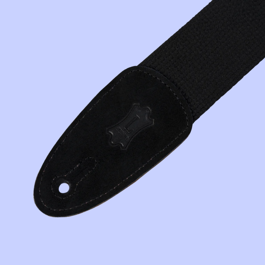 Levy Black Cotton Guitar Strap 2" Wide