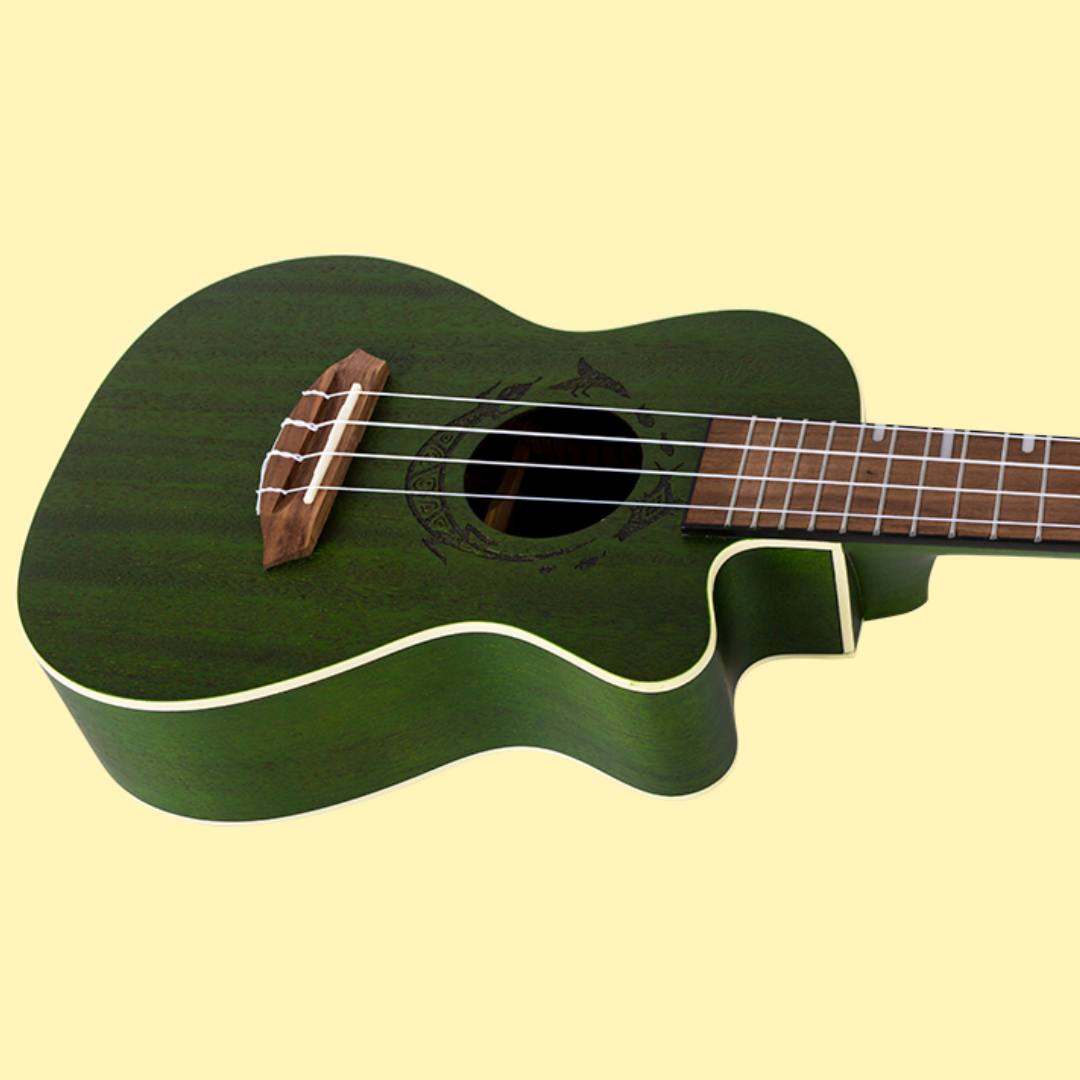 Flight DUC380 CEQ Jade Electro Acoustic Concert Ukulele with Padded Gig Bag