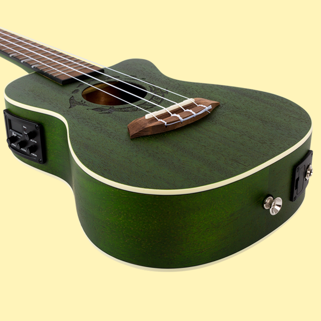 Flight DUC380 CEQ Jade Electro Acoustic Concert Ukulele with Padded Gig Bag