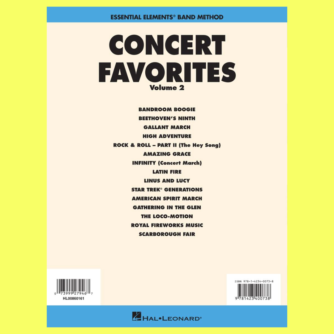 Essential Elements Concert Favorites - Flute Volume 2 Book