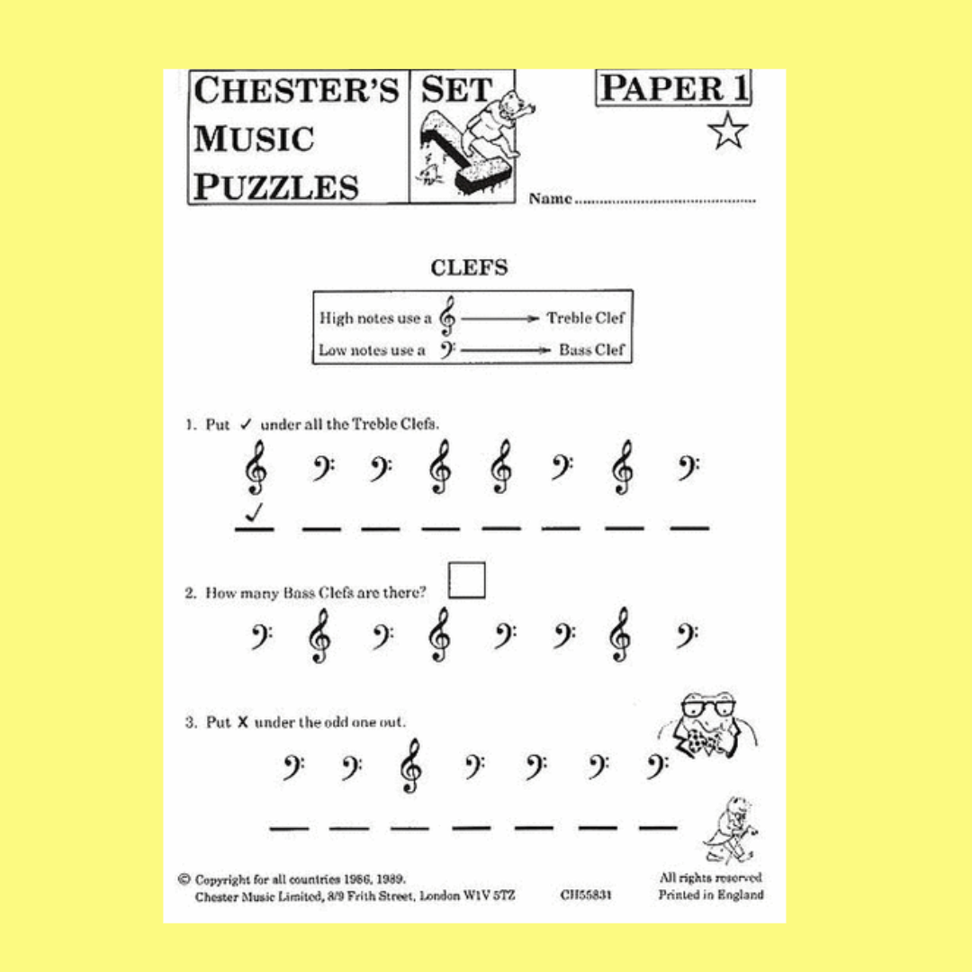 Chesters Music Puzzles - Set 1 Book