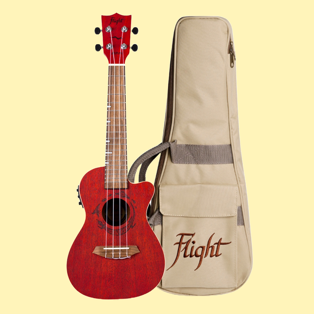 Flight DUC380 CEQ Coral Electro Acoustic Concert Ukulele