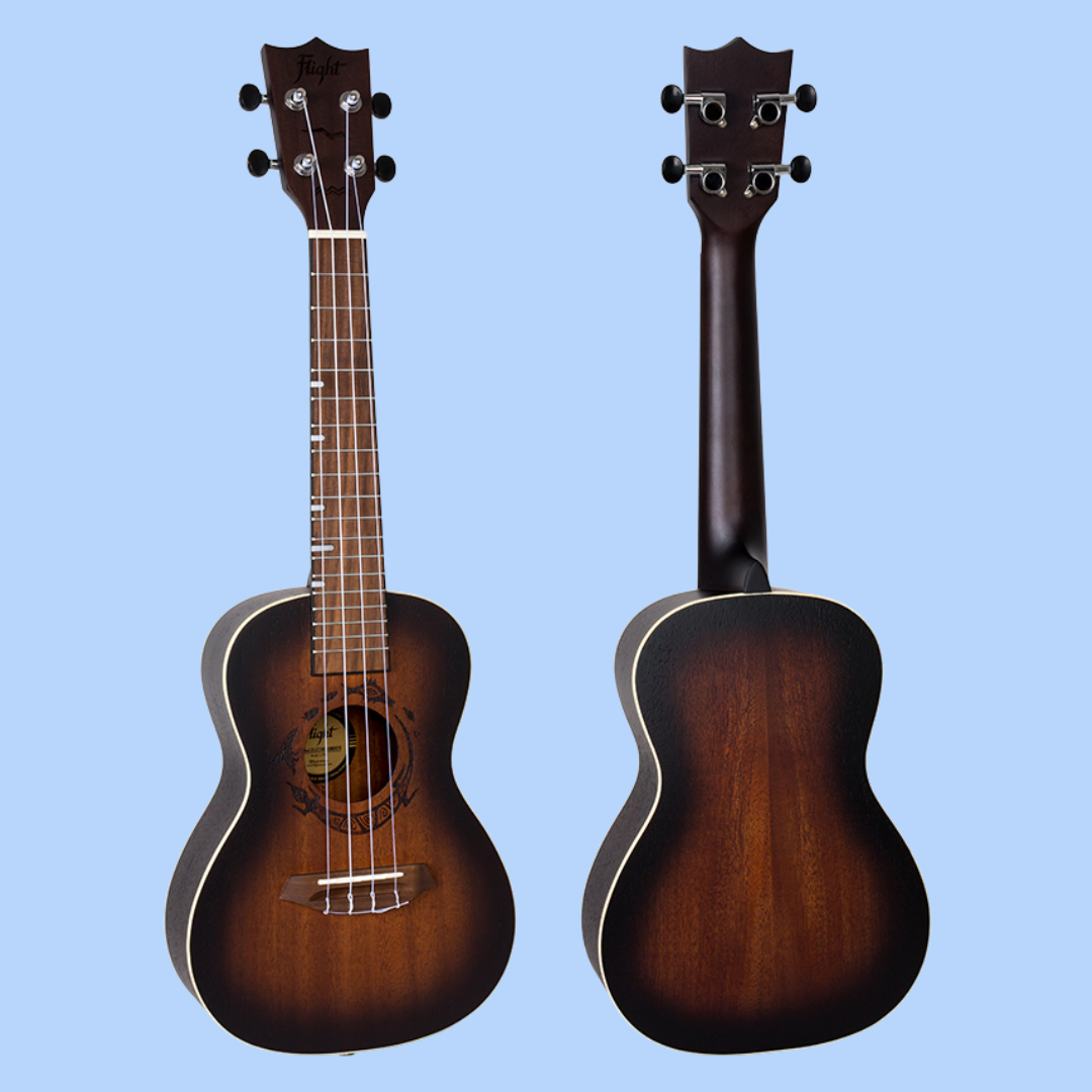 Flight DUC380 CEQ Amber Electro Acoustic Concert Ukulele with Gig Bag