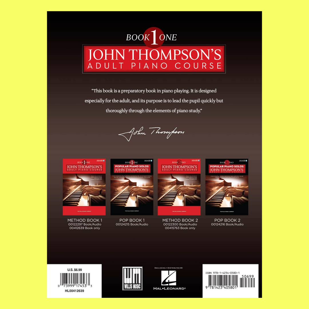 John Thompson's Adult Piano Course Book 1 (Book/Ola)