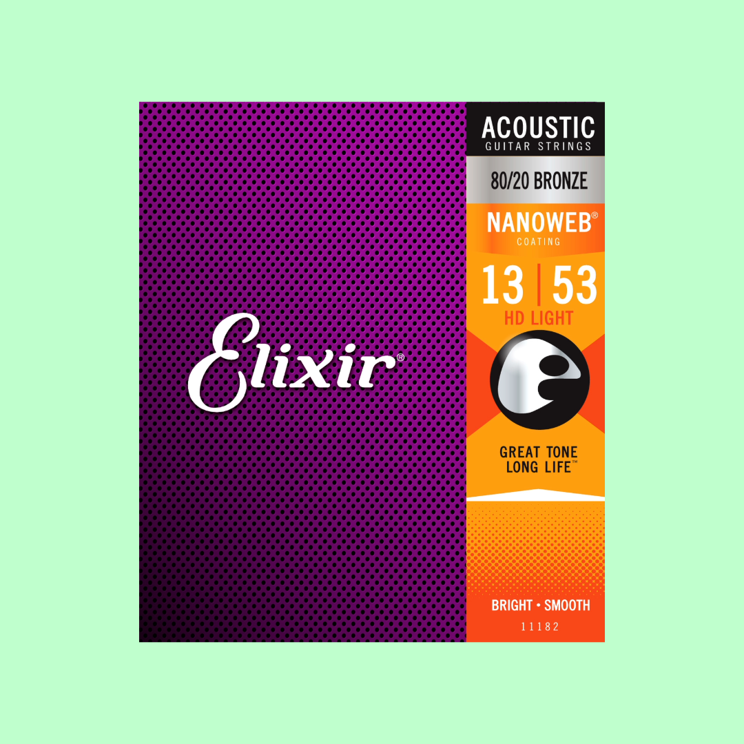 Elixir 11182 Acoustic Nanoweb 80/20 Bronze HD Light 13-53