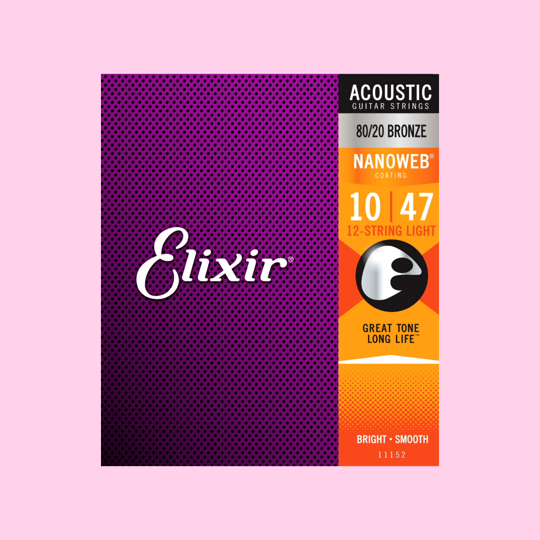 Elixir 11152 Acoustic Nanoweb 80/20 Bronze Light 12-String 10-47