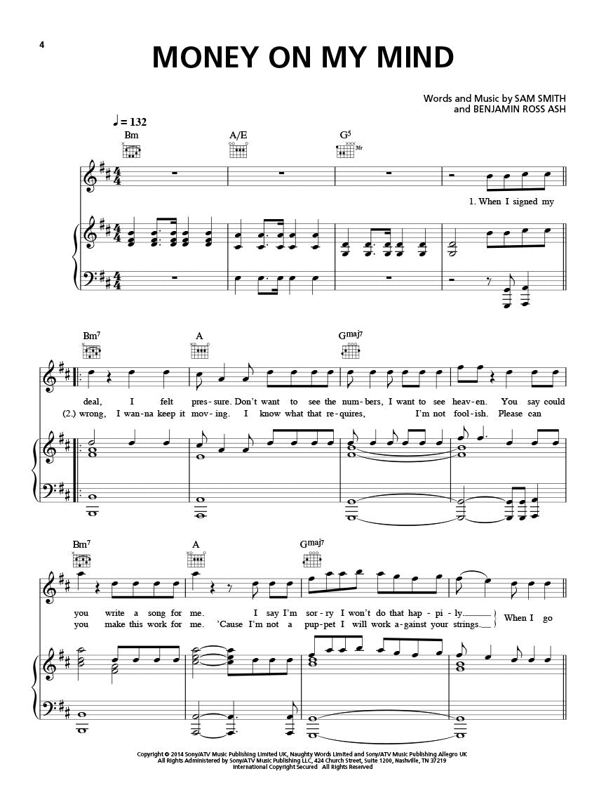 Sam Smith - In The Lonely Hour PVG Songbook