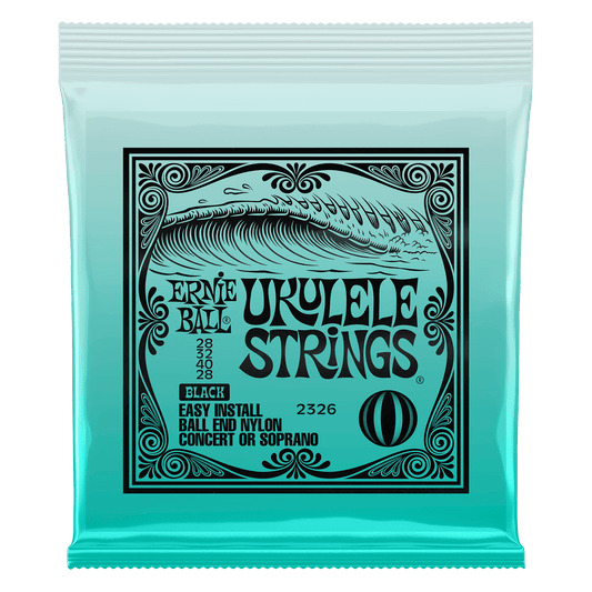 Ernie Ball Soprano & Concert Nylon Ball End Ukulele Strings Set - Black