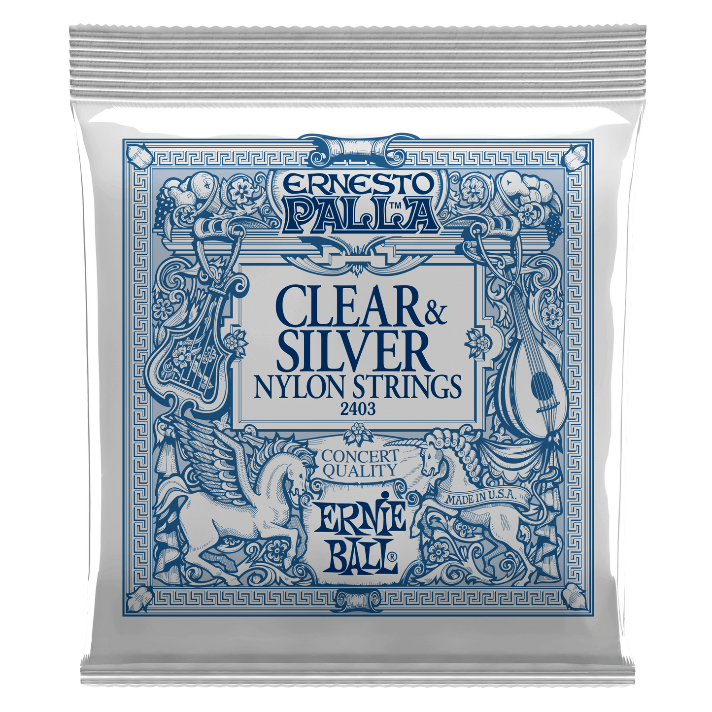 Ernie Ball Ernesto Palla Clear and Silver Nylon Classical Guitar Strings Set