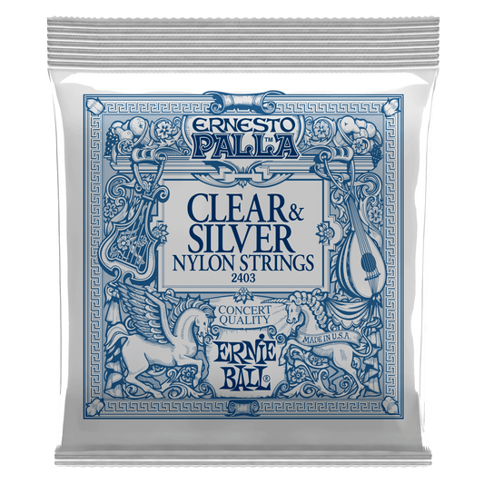 Ernie Ball Ernesto Palla Clear and Silver Nylon Classical Guitar Strings Set