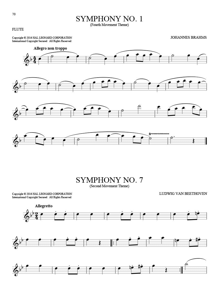 101 Classical Themes For Flute Book