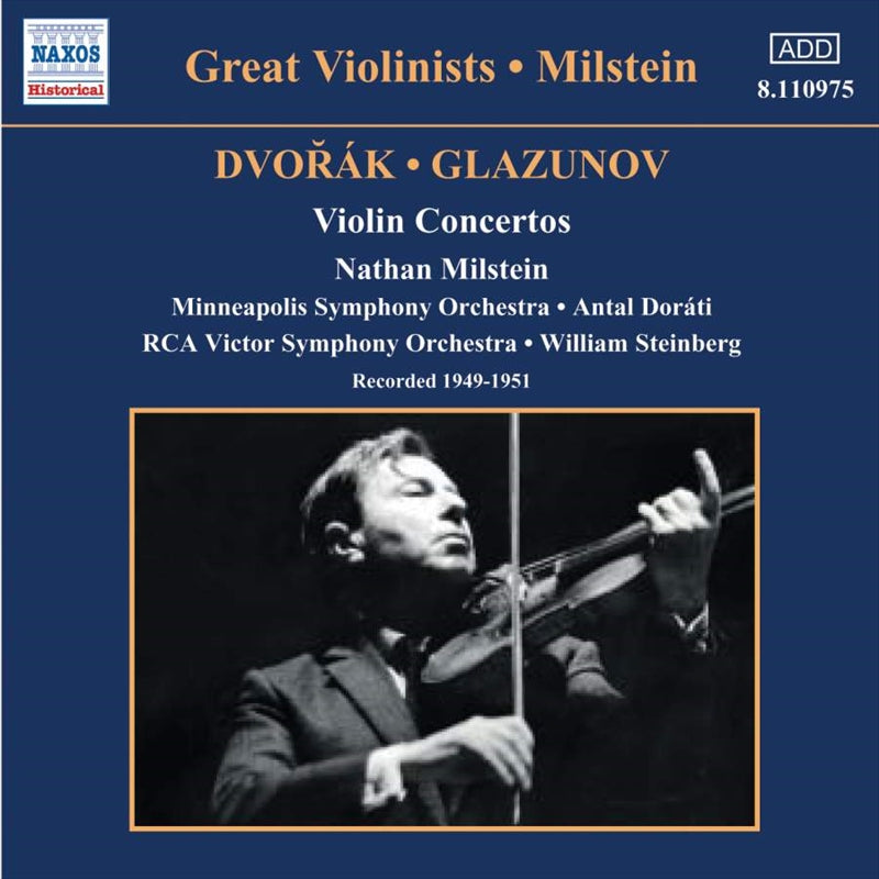 Minneapolis Symphony Orchestra/Nathan Milstein - Dvorak: Violin Concerto/Glazunov: Violin Concerto CD