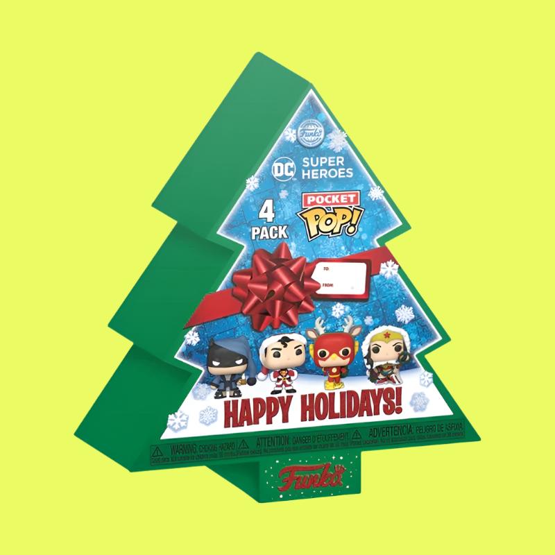 Pop Vinyl: DC Comics - Holiday Tree Box US Exclusive Pocket Pop! 4-Pack