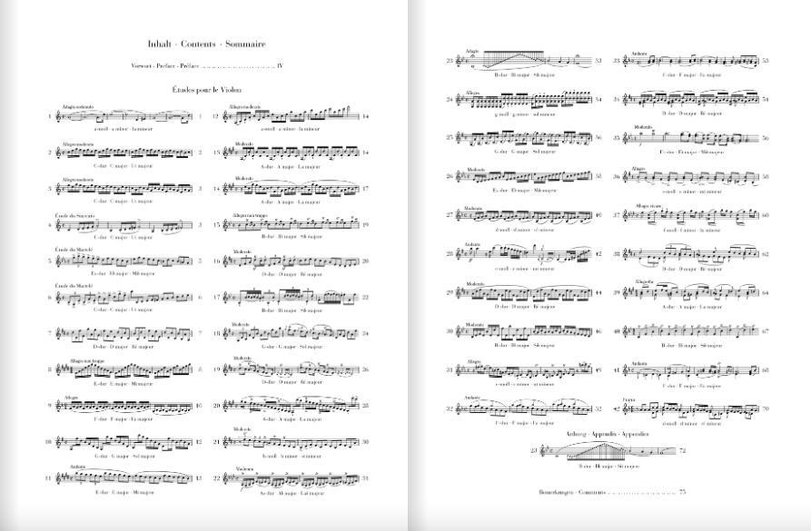 Kreutzer - 42 Etudes For Violin Solo Book (Urtext Edition)